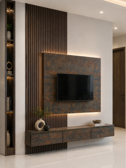 Dark Mahogony HPL TV Cabinet